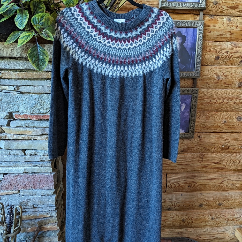 J Jill Fair Isle sweater dress